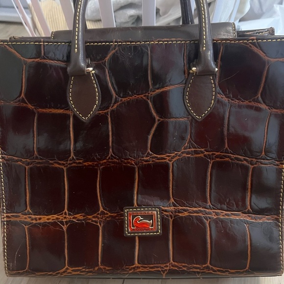 Dooney & Bourke Crocodile Embossed Leather Janine Satchel - Picture 7 of 8